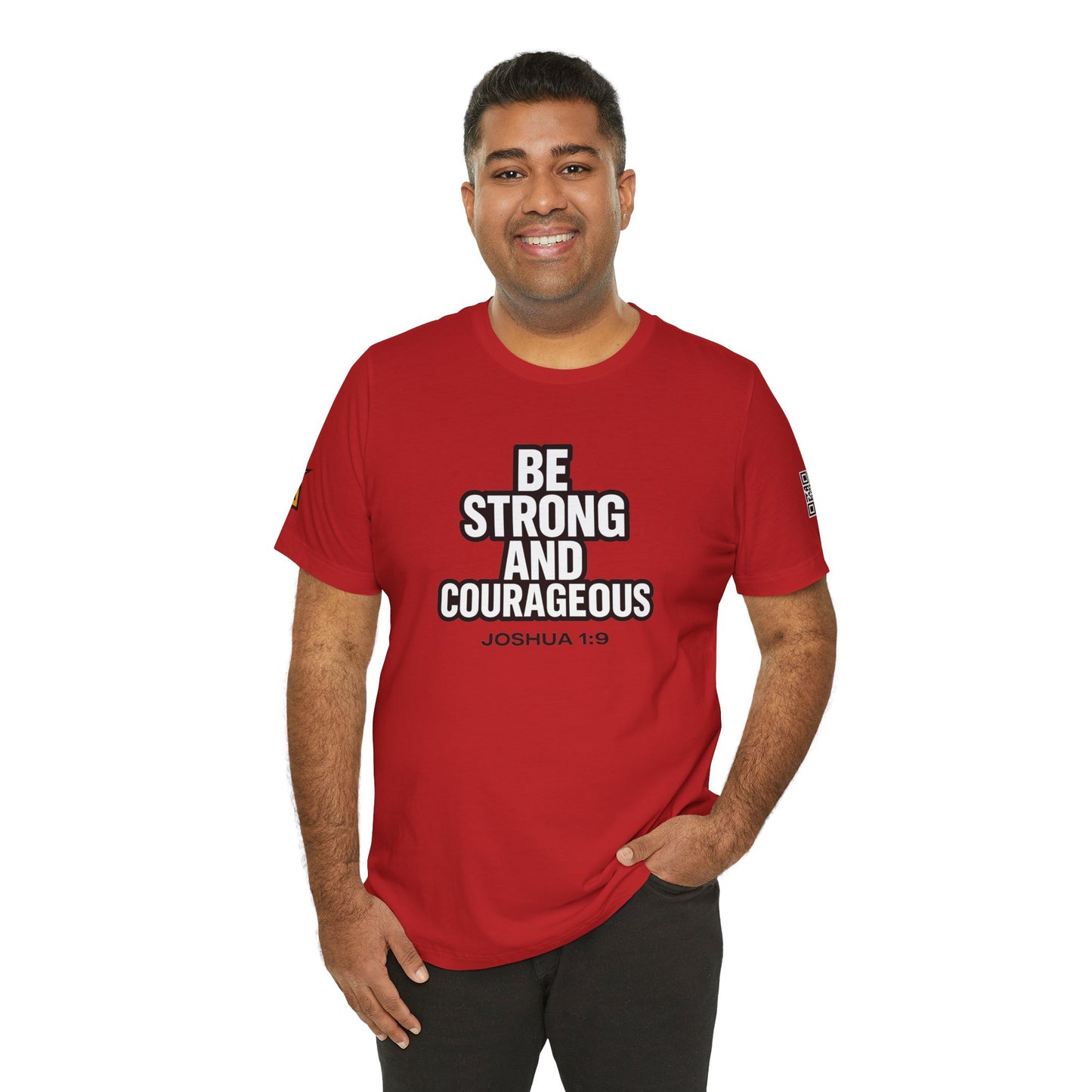 Be Strong and Courageous Graphic T-Shirt | Joshua 1:9 Christian Tee | Faith & Strength Streetwear