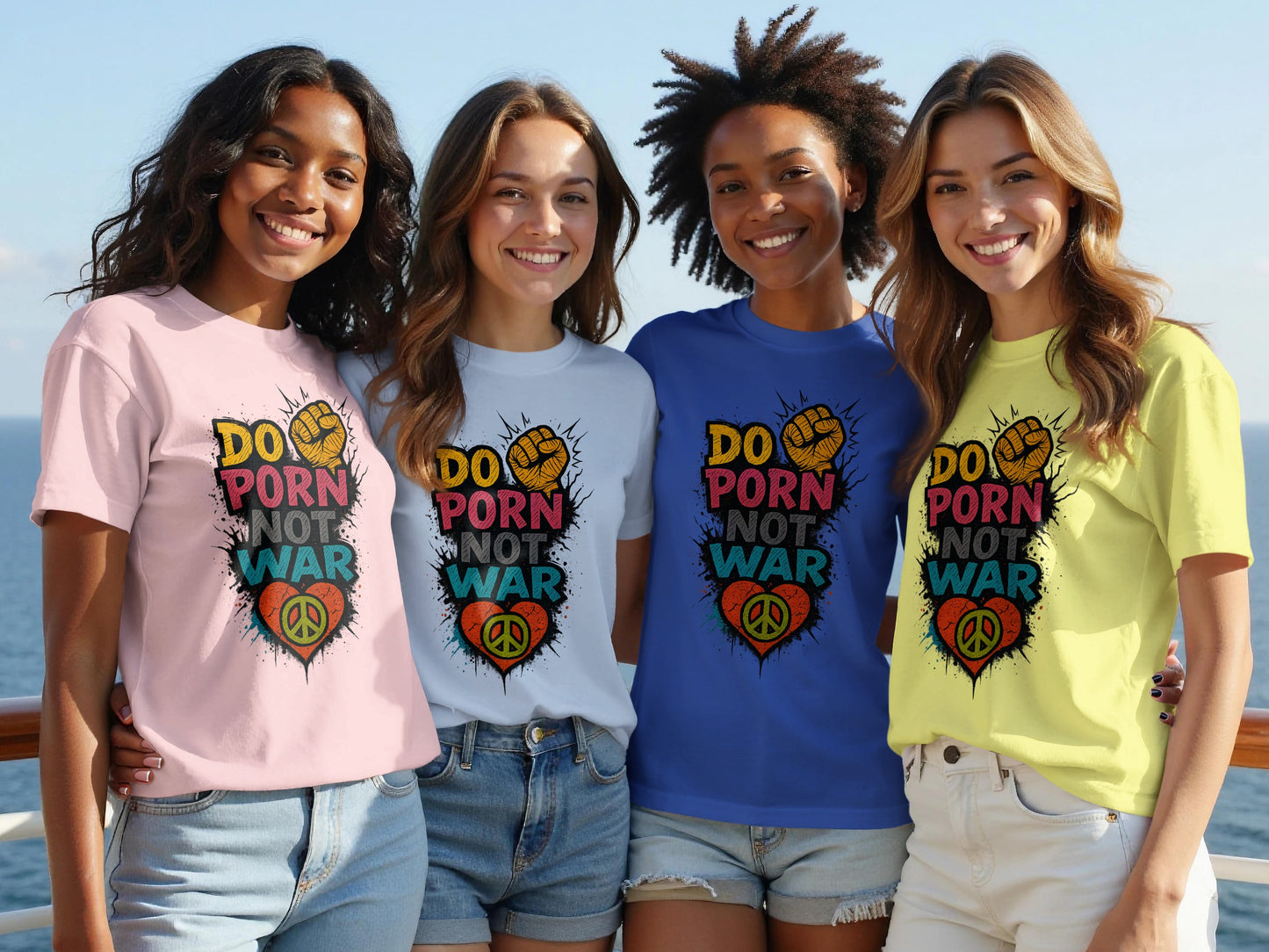 Do Porn Not War Graphic Tee Shirt Colorful Product