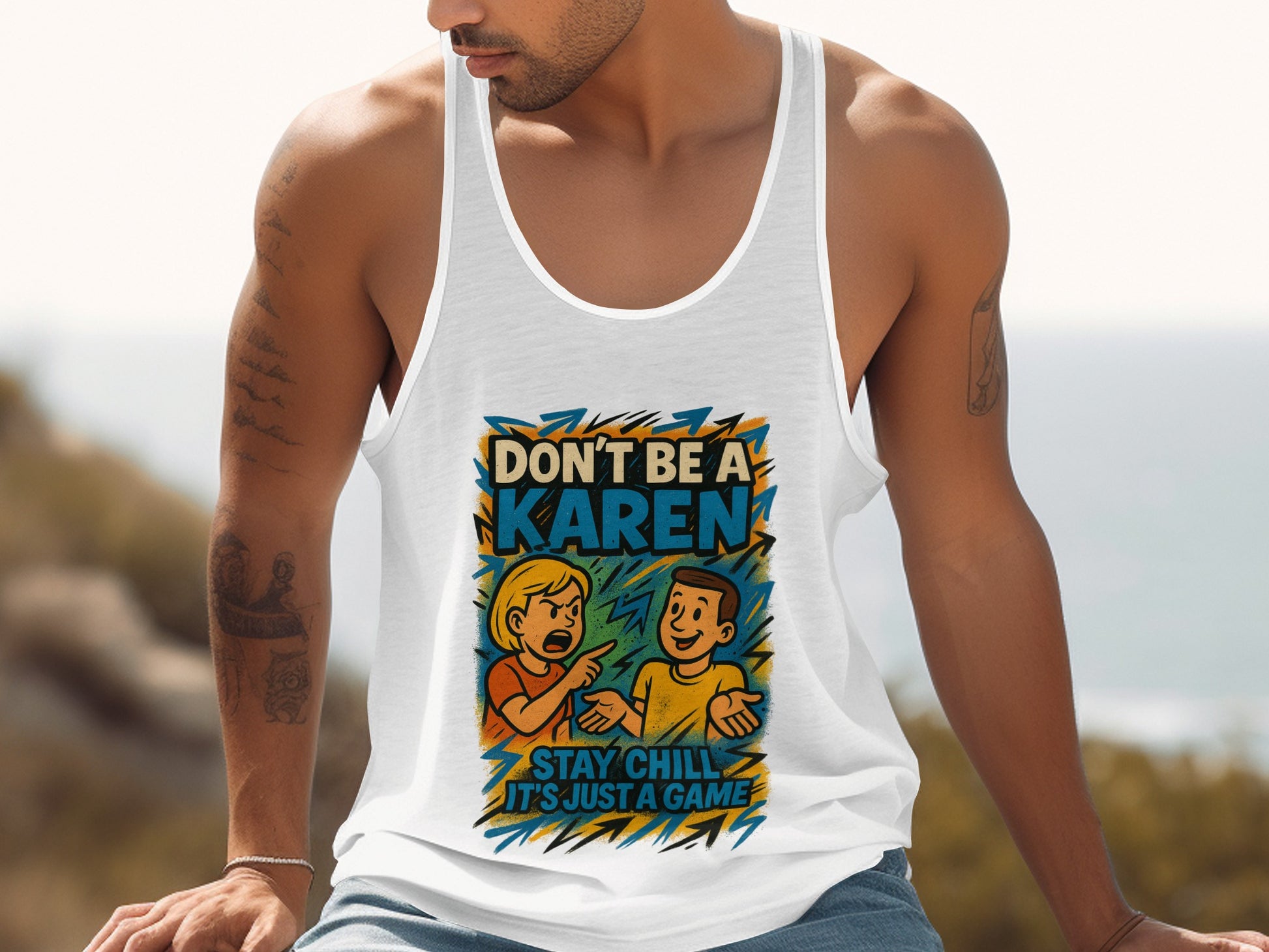 Stay Chill It's Just A Game White Tank Top product type