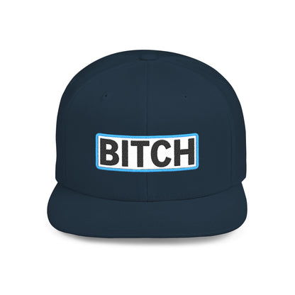 BITCH Embroidered Snapback Hat | Funny Statement Cap | Bold Streetwear Flat Bill | Conversation Starter Gift