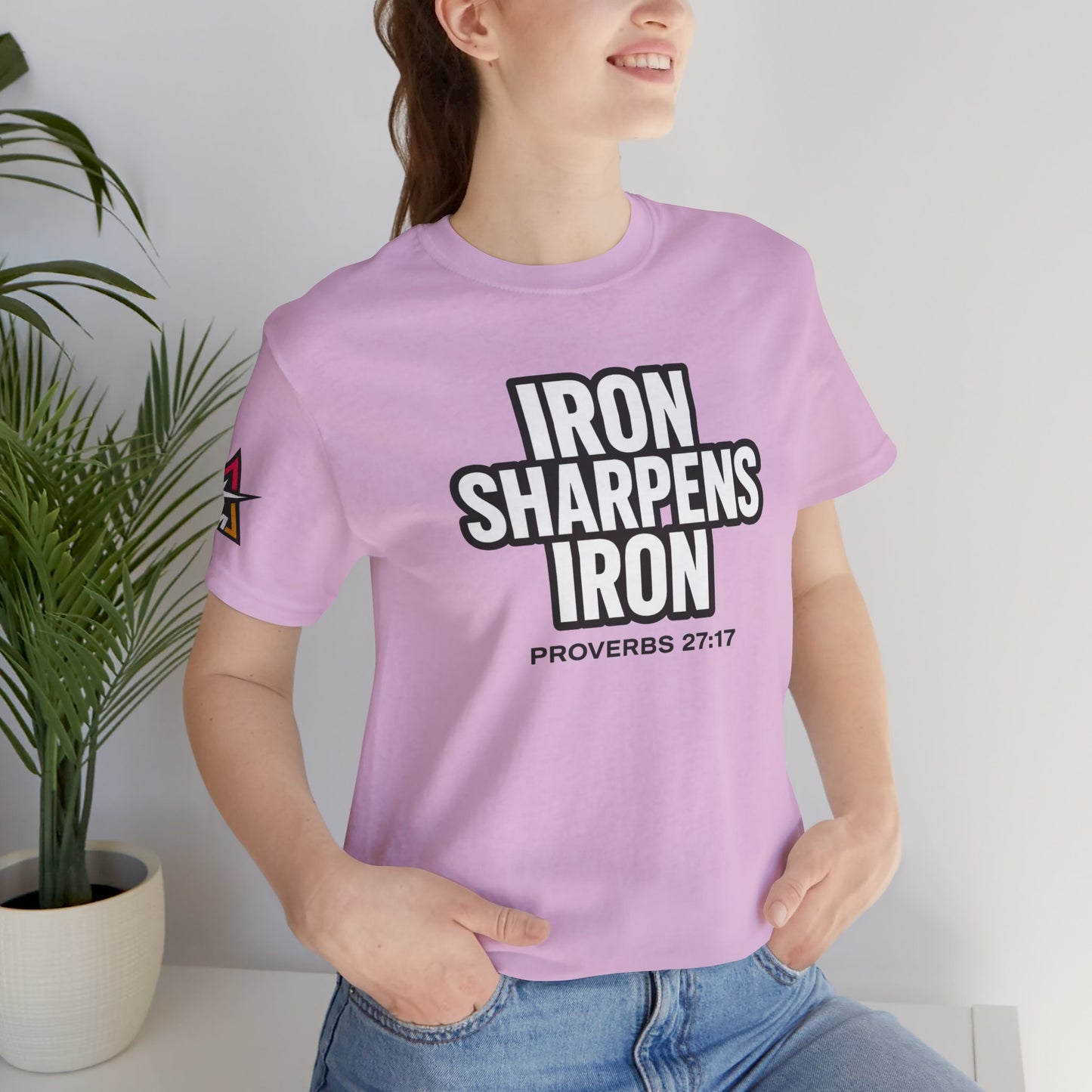 Iron Sharpens Iron Graphic T-Shirt | Proverbs 27:17 Christian Tee | Faith & Strength Streetwear