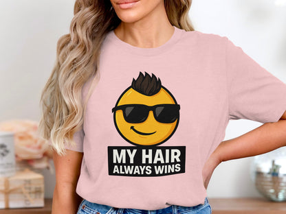 My Hair Always Wins Smiley Face Shirt product type