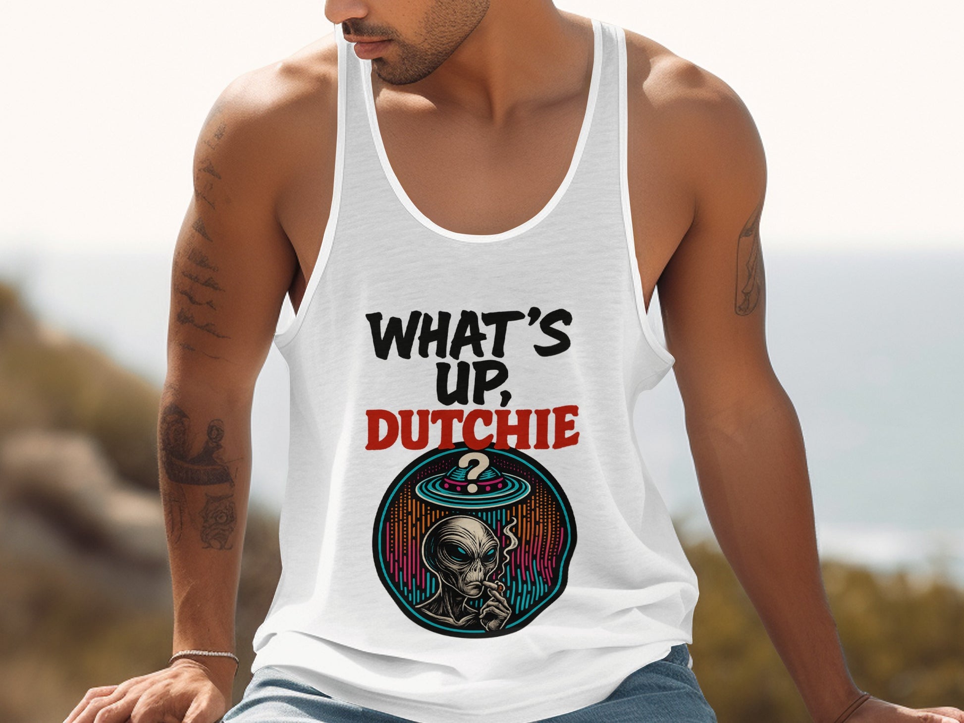 What's Up Dutchie Alien Graphic Tank Top product type