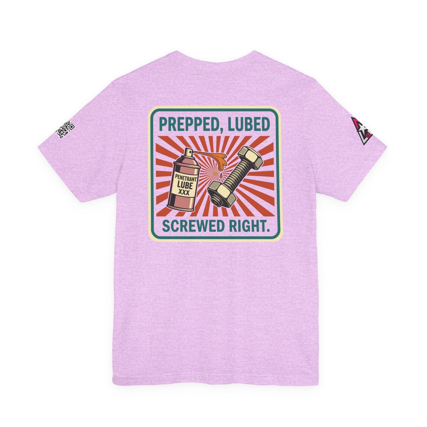 PREPPED, LUBED, SCREWED RIGHT Graphic T-Shirt | Mechanic Humor Tee | Funny Garage Shirt | Vintage Streetwear Tee