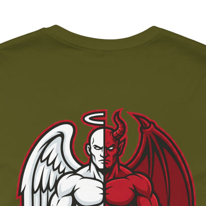 BUILT DIFFERENT Angel & Devil Graphic T-Shirt | Duality Streetwear Tee | Bold Unisex Statement Shirt