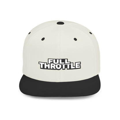 FULL THROTTLE Embroidered Flat Bill Snapback Cap | Bold Motorsport Hat | Streetwear Baseball Cap
