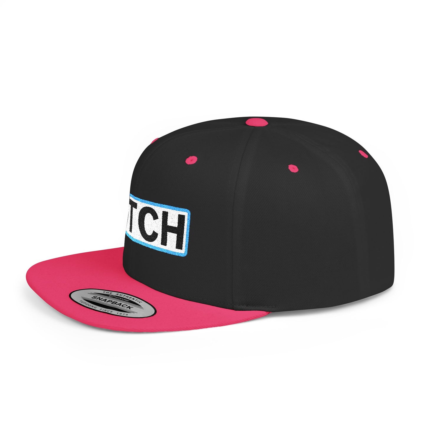 BITCH Embroidered Snapback Hat | Funny Statement Cap | Bold Streetwear Flat Bill | Conversation Starter Gift