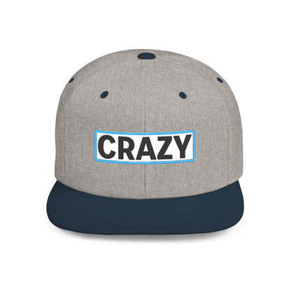 CRAZY Embroidered Snapback Hat | Funny Statement Cap | Bold Streetwear Flat Bill | Conversation Starter Gift