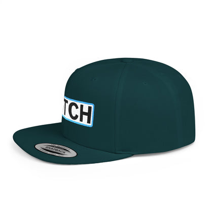 BITCH Embroidered Snapback Hat | Funny Statement Cap | Bold Streetwear Flat Bill | Conversation Starter Gift