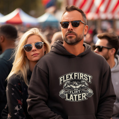 Flex First Flirt Later Bodybuilding Hoodie product