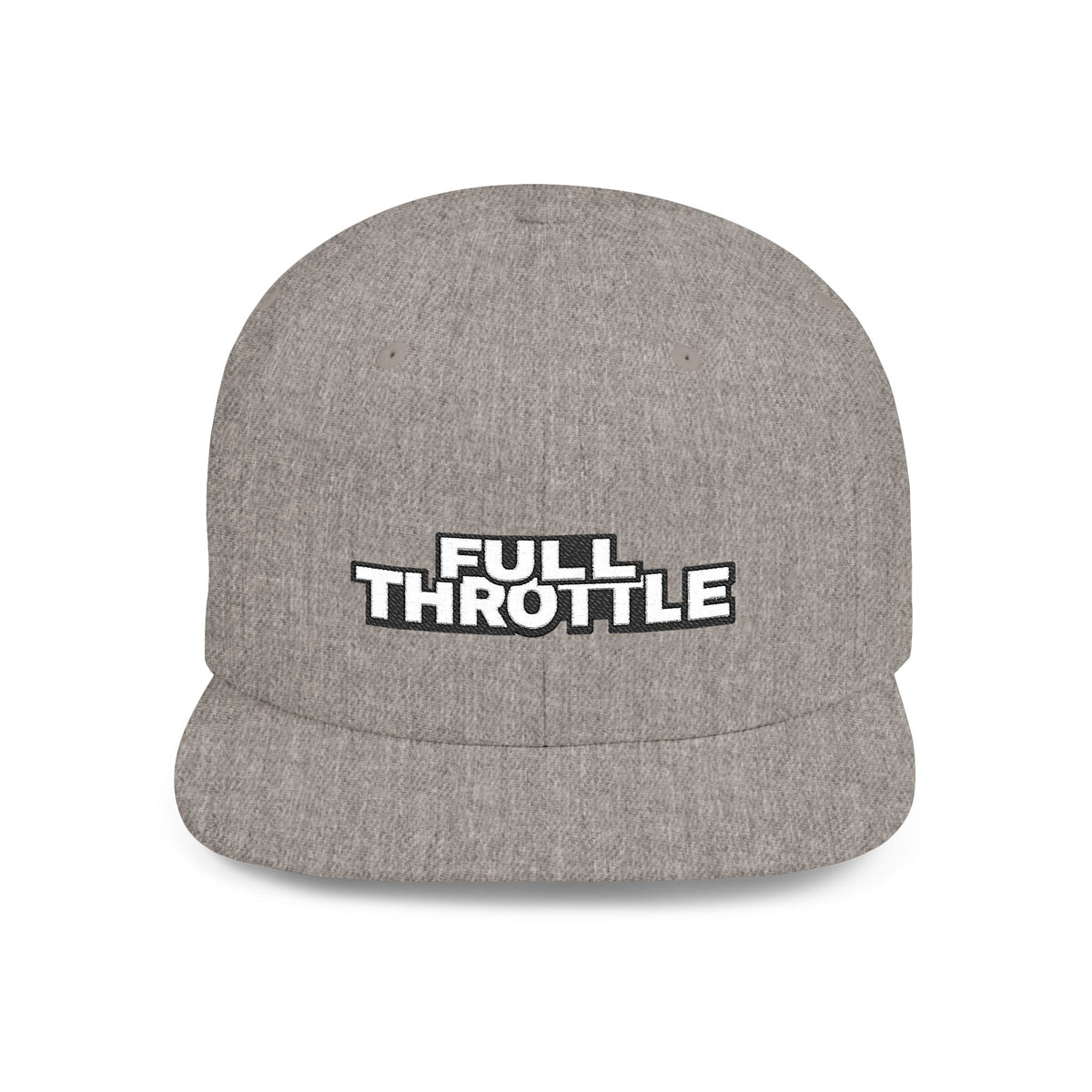 FULL THROTTLE Embroidered Flat Bill Snapback Cap | Bold Motorsport Hat | Streetwear Baseball Cap