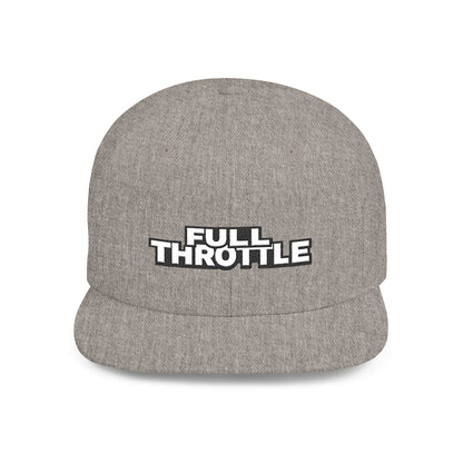 FULL THROTTLE Embroidered Flat Bill Snapback Cap | Bold Motorsport Hat | Streetwear Baseball Cap