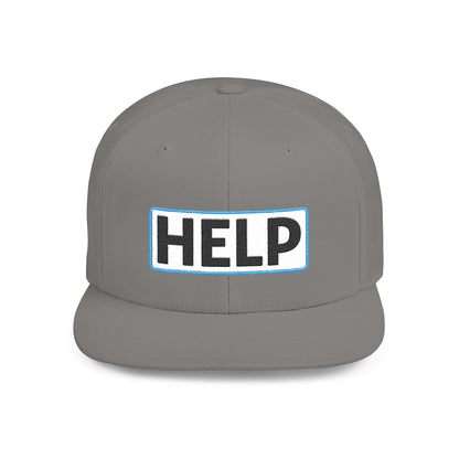 HELP Embroidered Snapback Hat | Funny Trucker Cap | Sarcastic Streetwear Hat | Festival & Everyday Cap Gift
