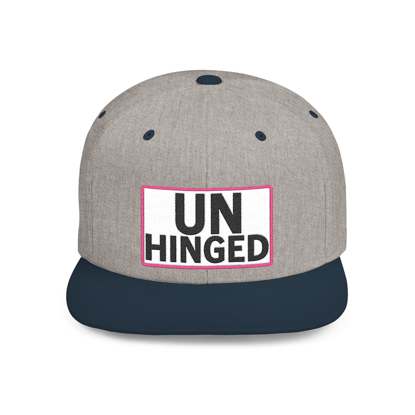 UNHINGED Embroidered Snapback Hat | Funny Statement Cap | Bold Streetwear Flat Bill | Dark Humor Gift