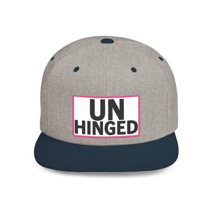 UNHINGED Embroidered Snapback Hat | Funny Statement Cap | Bold Streetwear Flat Bill | Dark Humor Gift