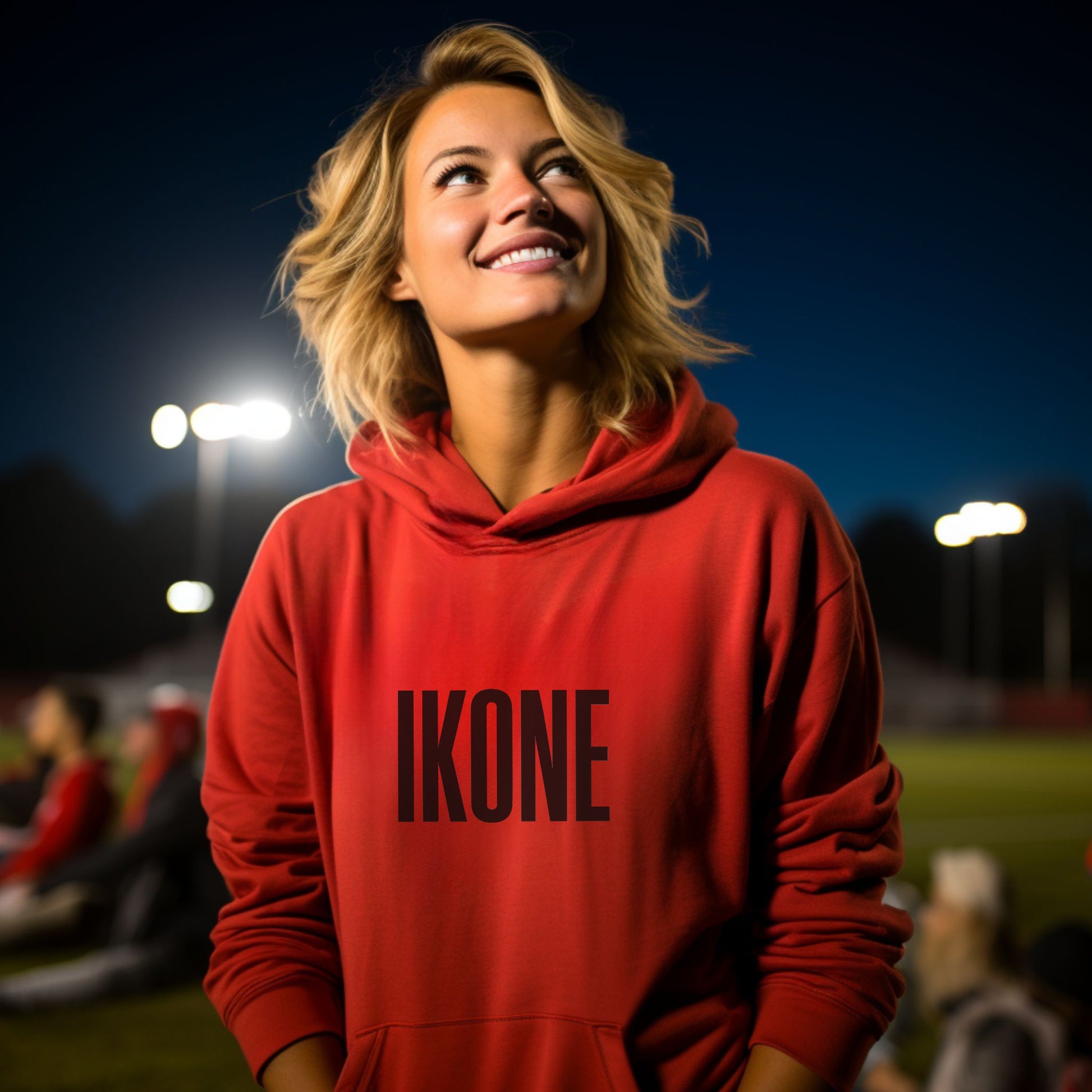 IKONE Red Hoodie for Chilly Evening Outdoor Activities