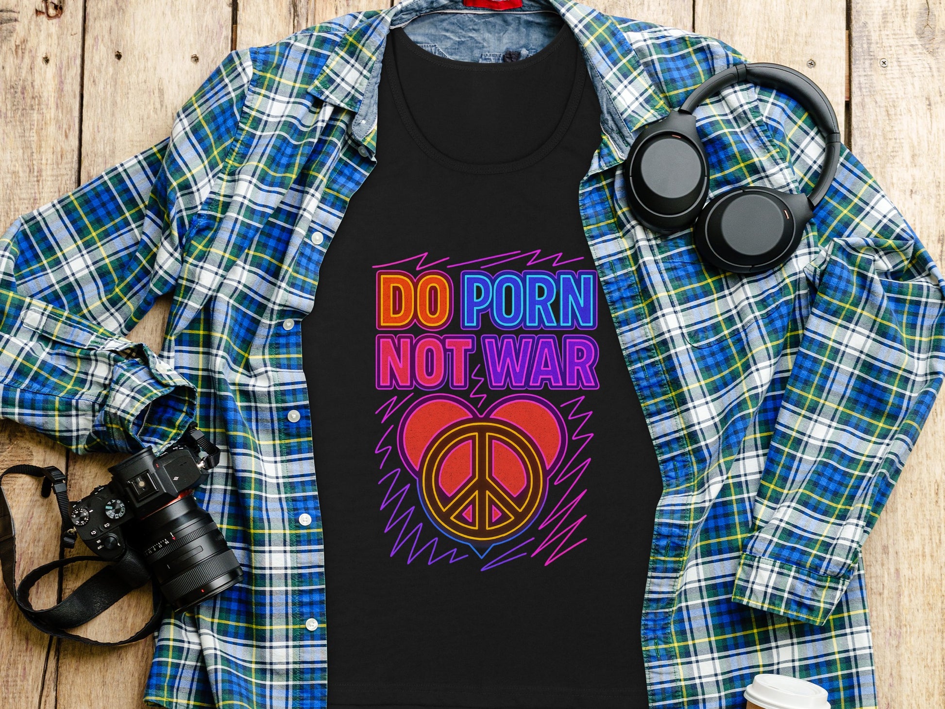 Do Porn Not War Colorful Graphic Shirt product
