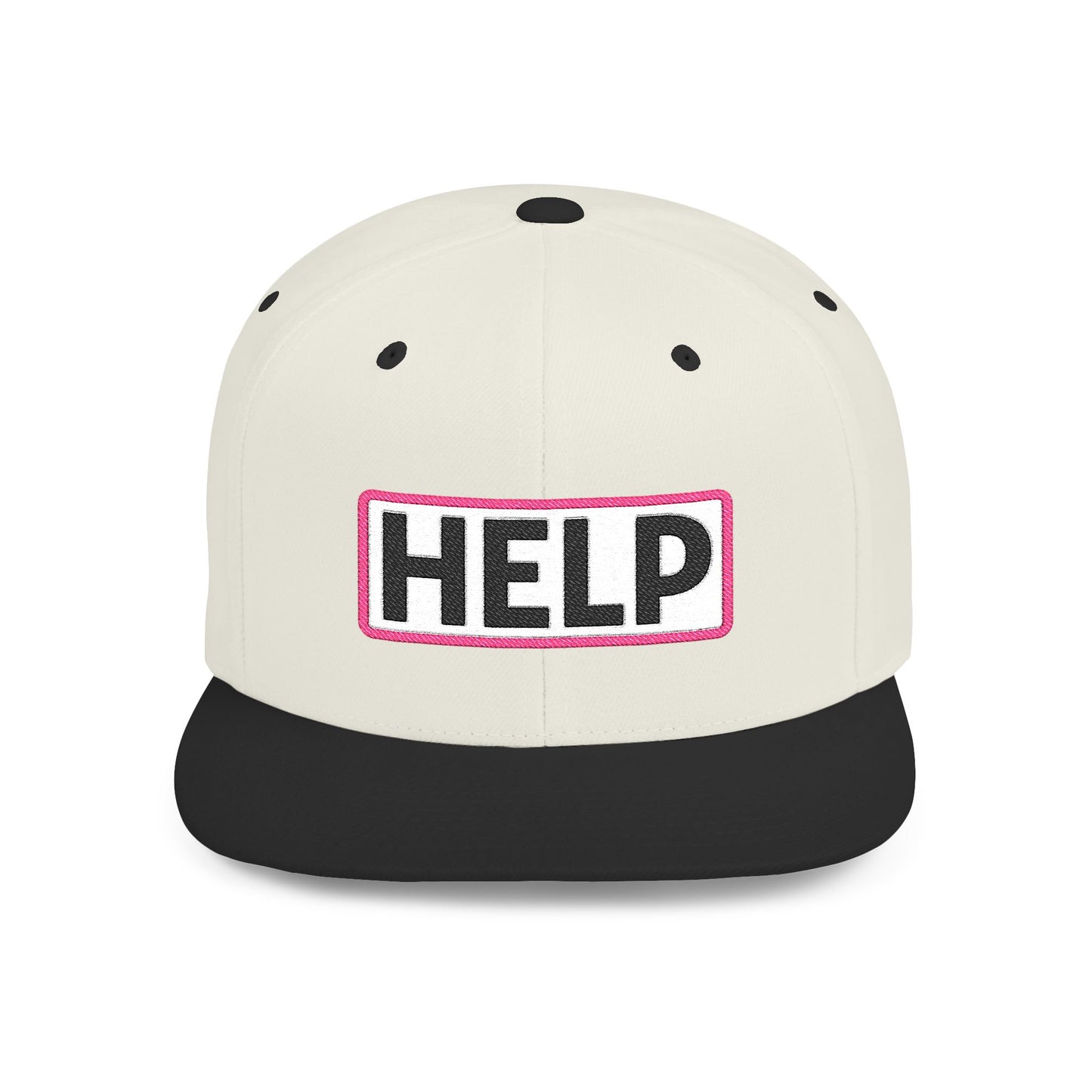 HELP Embroidered Snapback Hat | Funny Trucker Cap | Sarcastic Streetwear Hat | Festival & Everyday Cap Gift