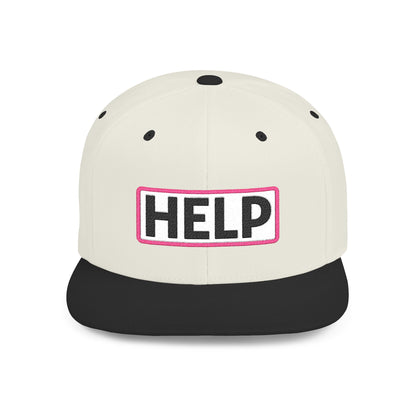 HELP Embroidered Snapback Hat | Funny Trucker Cap | Sarcastic Streetwear Hat | Festival & Everyday Cap Gift