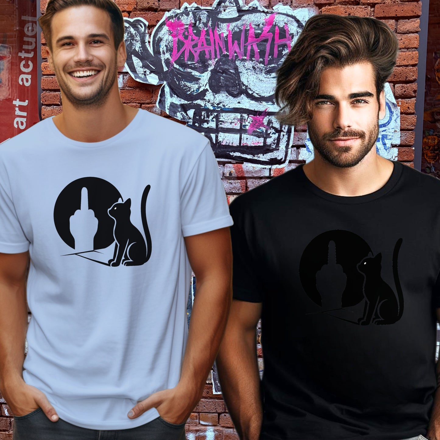 Moonlit Cat Graphic Artistic Shirt Product