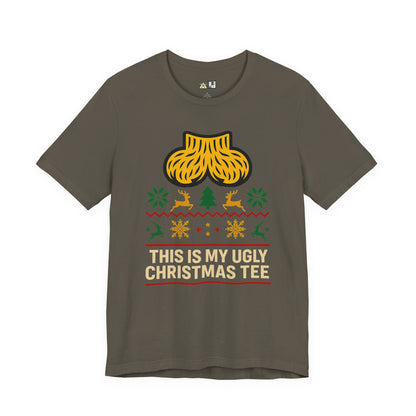 This Is My Ugly Christmas Tee Bold Reindeer & Gold Balls Ornament Holiday T-Shirt