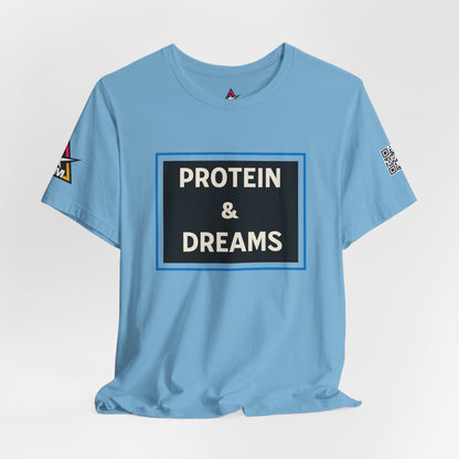 Protein & Dreams Graphic T-Shirt | Fitness Streetwear Tee | Gym Lifestyle Shirt