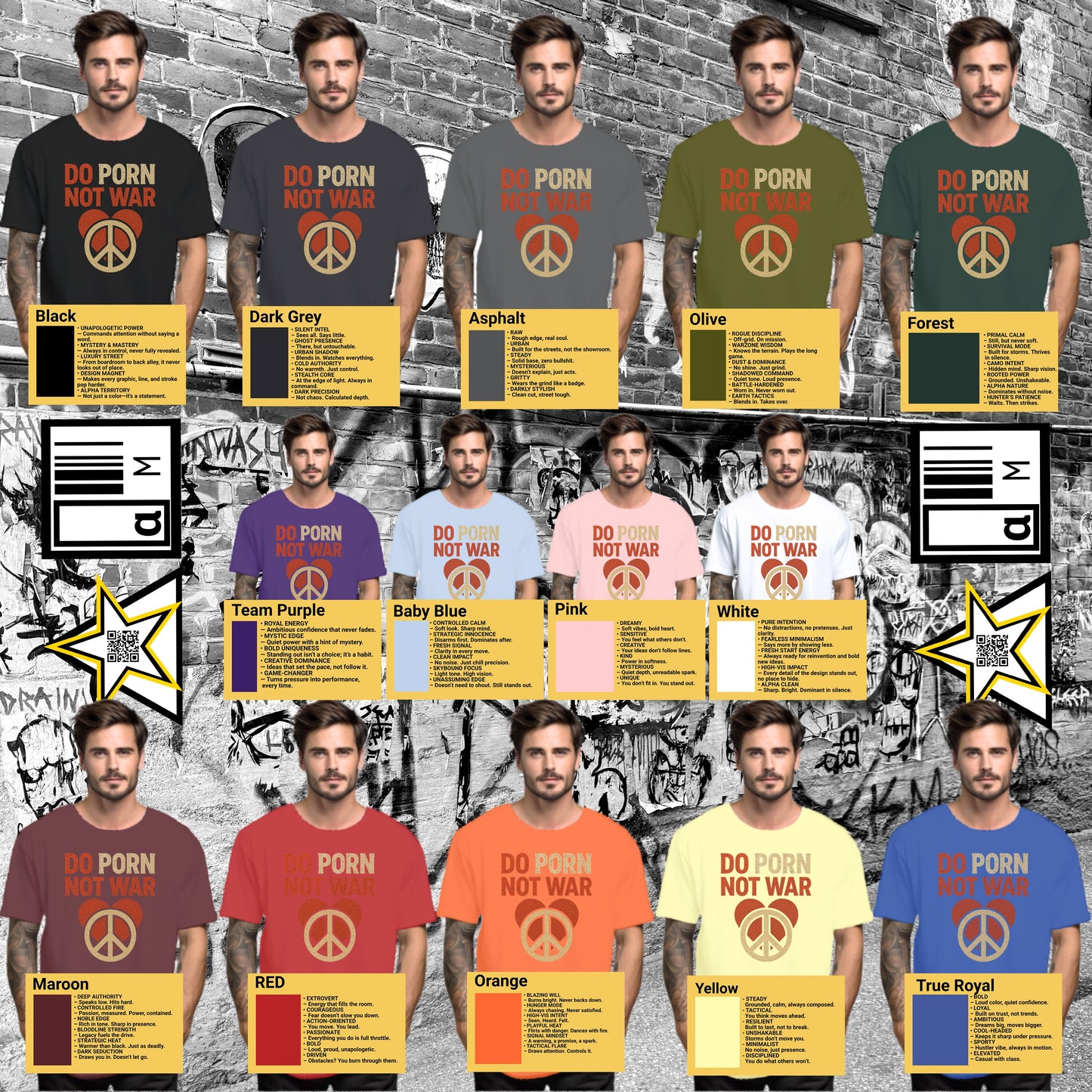 Do Porn Not War Graphic Statement T-Shirt product type