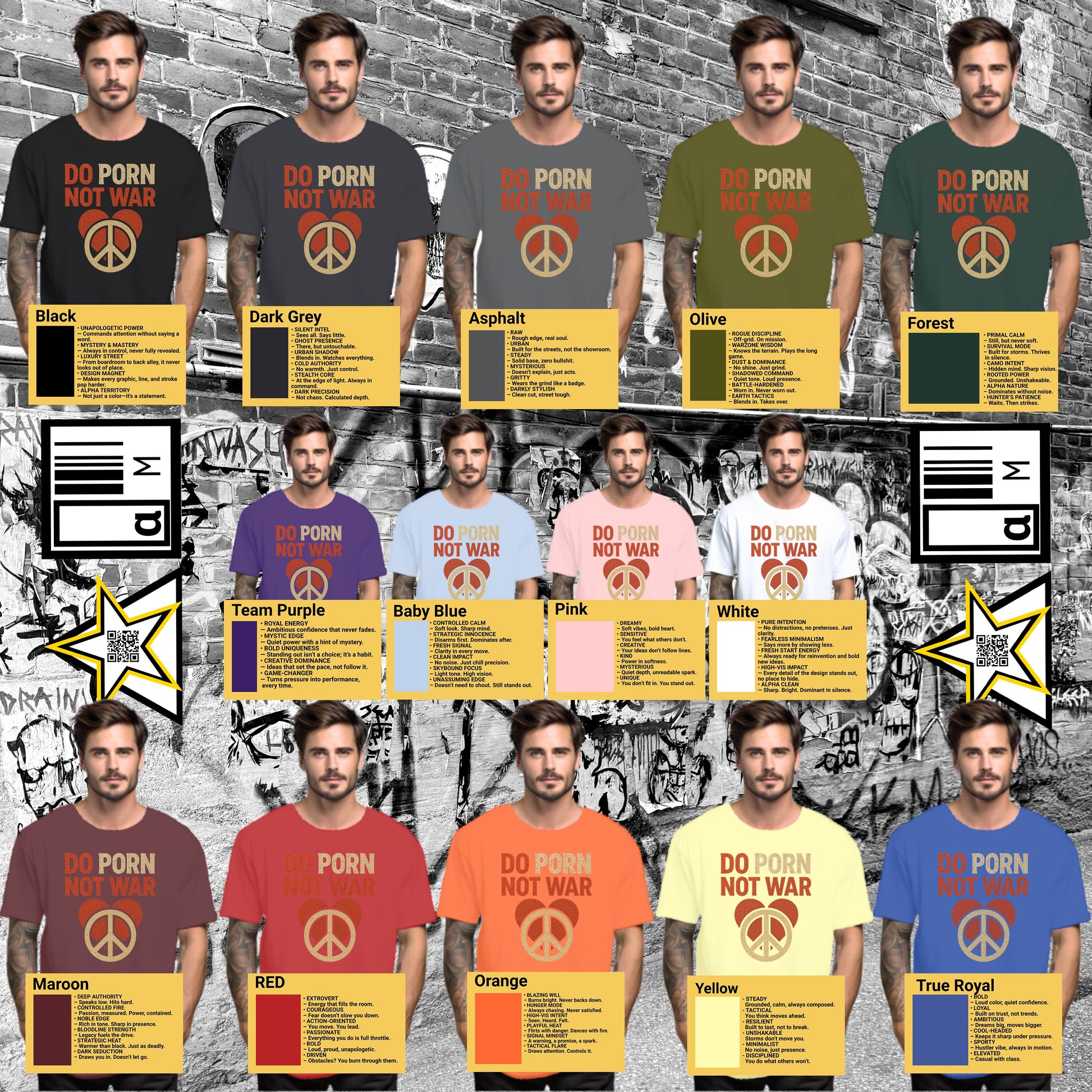 Do Porn Not War Graphic Statement T-Shirt product type
