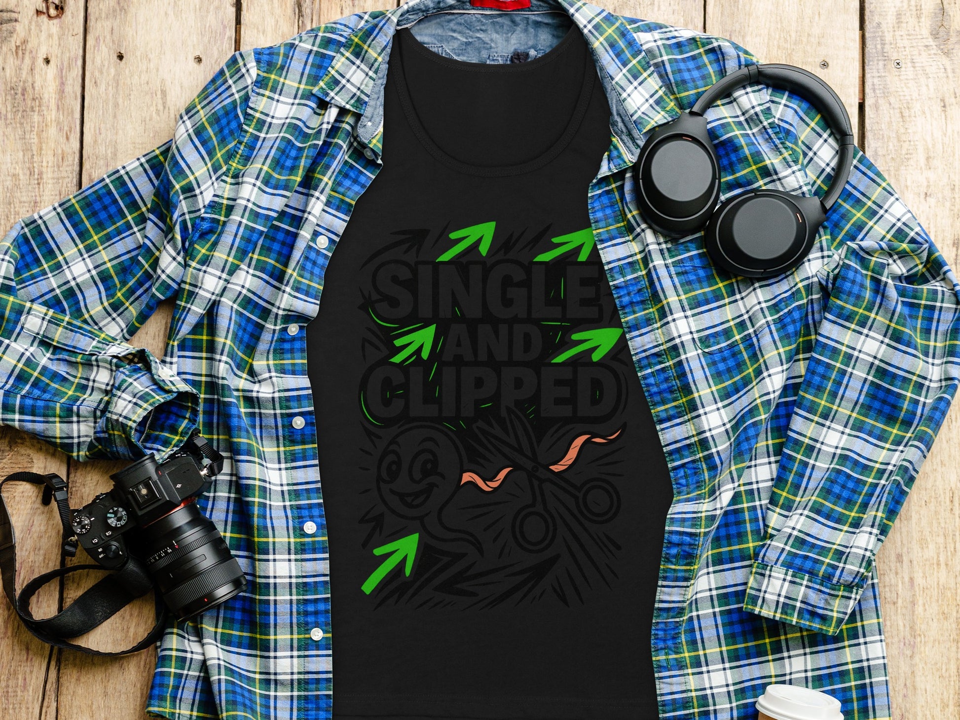Single and Clipped Graphic Tee Shirt product