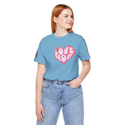 Love You Graphic T-Shirt | Heart Graphic Tee | Cute Retro Streetwear Shirt