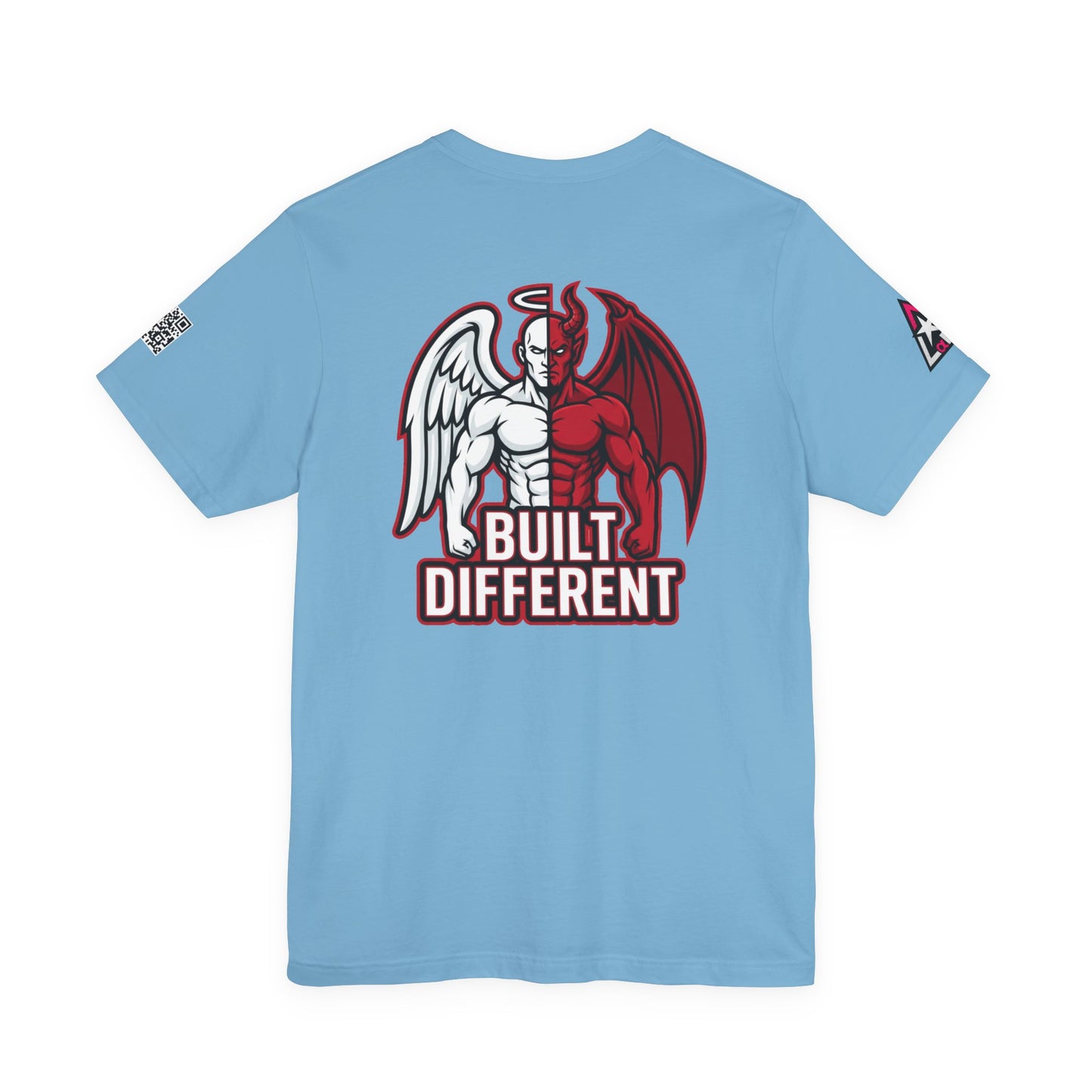 BUILT DIFFERENT Angel & Devil Graphic T-Shirt | Duality Streetwear Tee | Bold Unisex Statement Shirt
