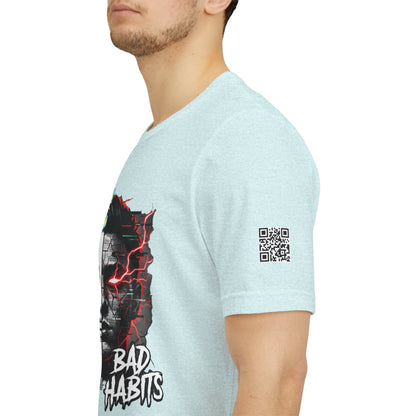 CUTE FACE BAD HABITS Graphic T-Shirt | Split Face Streetwear Tee | Edgy Unisex Graphic Shirt | Alternative Streetwear