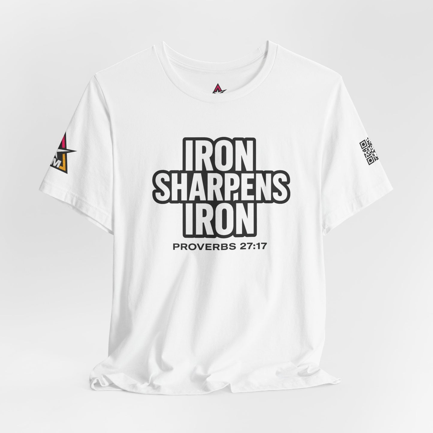 Iron Sharpens Iron Graphic T-Shirt | Proverbs 27:17 Christian Tee | Faith & Strength Streetwear