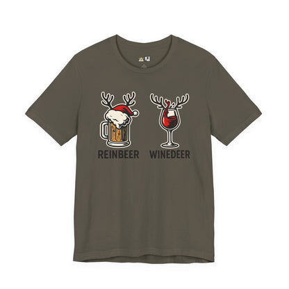 Reinbeer vs Winedeer – Unisex Bold Holiday Graphic Tee