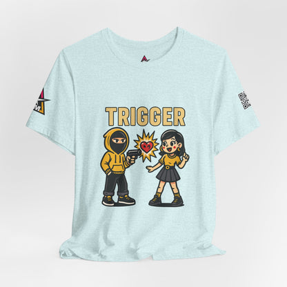 Trigger Graphic T-Shirt | Funny Dating Tee | Toxic Love Streetwear  TRIGGER