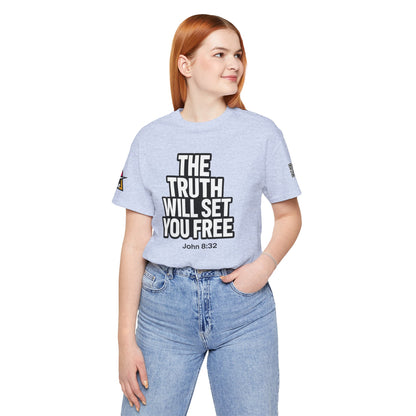 The Truth Will Set You Free Graphic T-Shirt | John 8:32 Christian Tee | Faith Streetwear Shirt