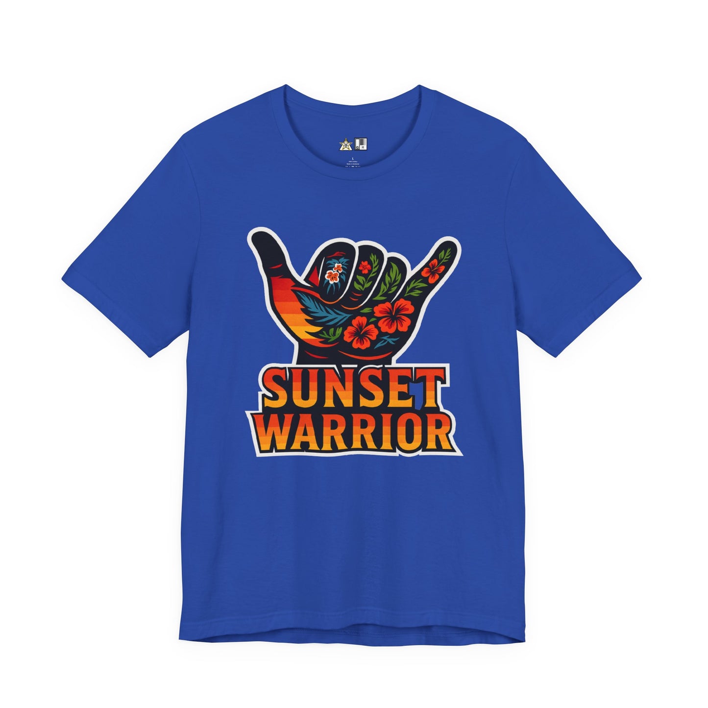 Sunset Warrior Shaka – Unisex Bold Streetwear Graphic Tee