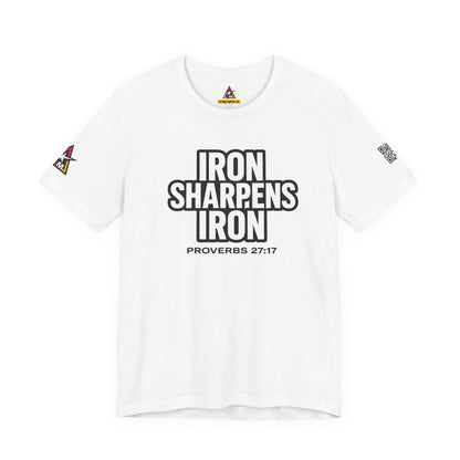 Iron Sharpens Iron Graphic T-Shirt | Proverbs 27:17 Christian Tee | Faith & Strength Streetwear