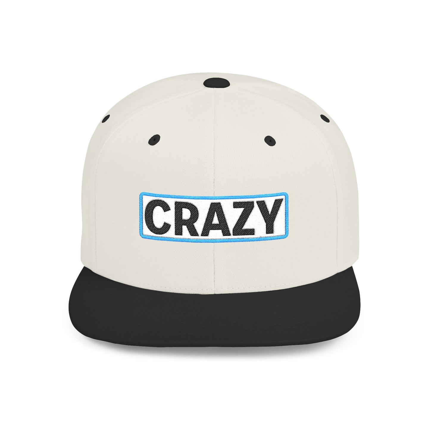 CRAZY Embroidered Snapback Hat | Funny Statement Cap | Bold Streetwear Flat Bill | Conversation Starter Gift