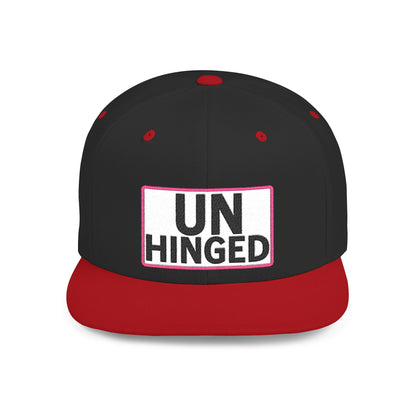 UNHINGED Embroidered Snapback Hat | Funny Statement Cap | Bold Streetwear Flat Bill | Dark Humor Gift