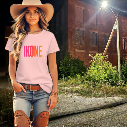 IKONE Letter Print T-Shirt for Women Trendy Apparel
