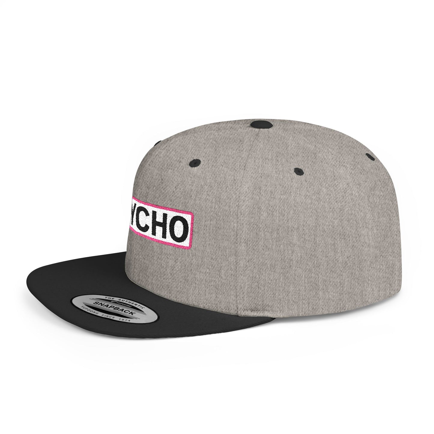 PSYCHO Embroidered Snapback Hat | Funny Statement Cap | Bold Streetwear Flat Bill | Conversation Starter Gift
