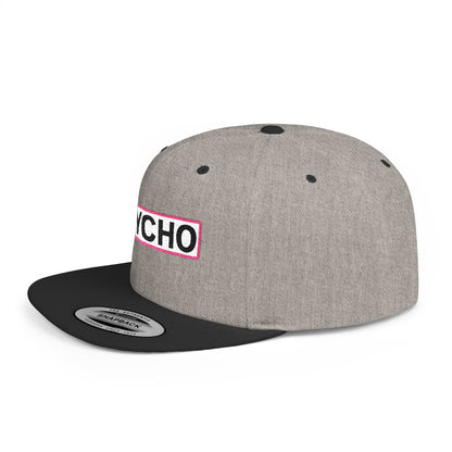 PSYCHO Embroidered Snapback Hat | Funny Statement Cap | Bold Streetwear Flat Bill | Conversation Starter Gift
