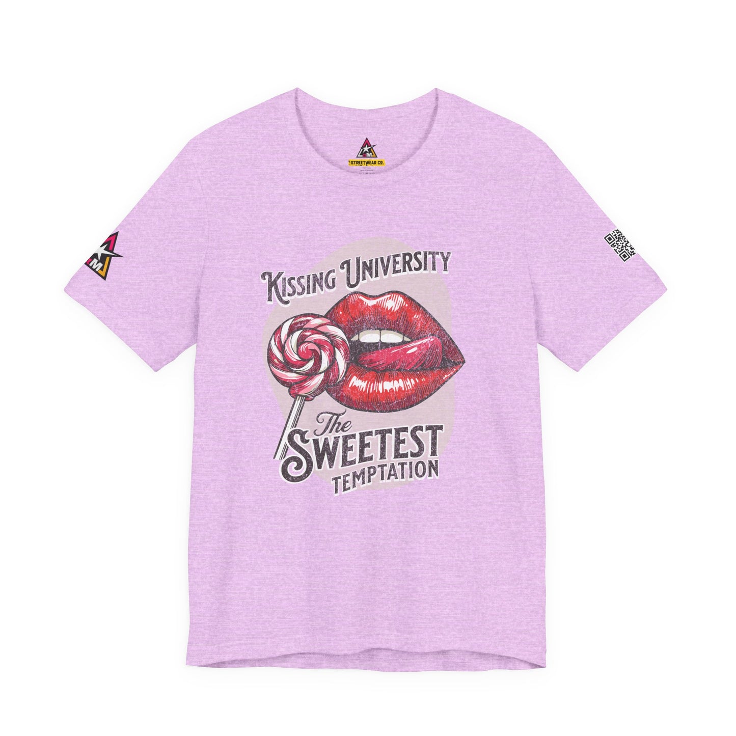 Kissing University Graphic T-Shirt | Sweetest Temptation Tee | Flirty Retro Streetwear Shirt