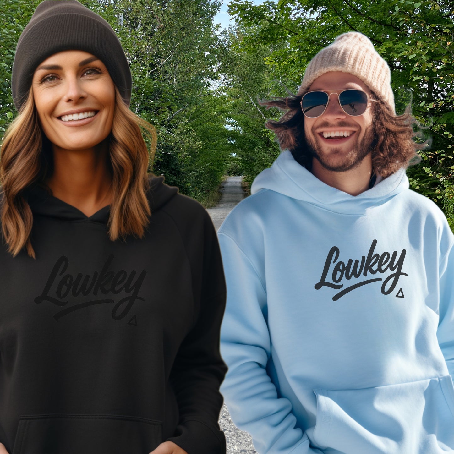 Lowkey Black and Blue Hooded Sweatshirt Product