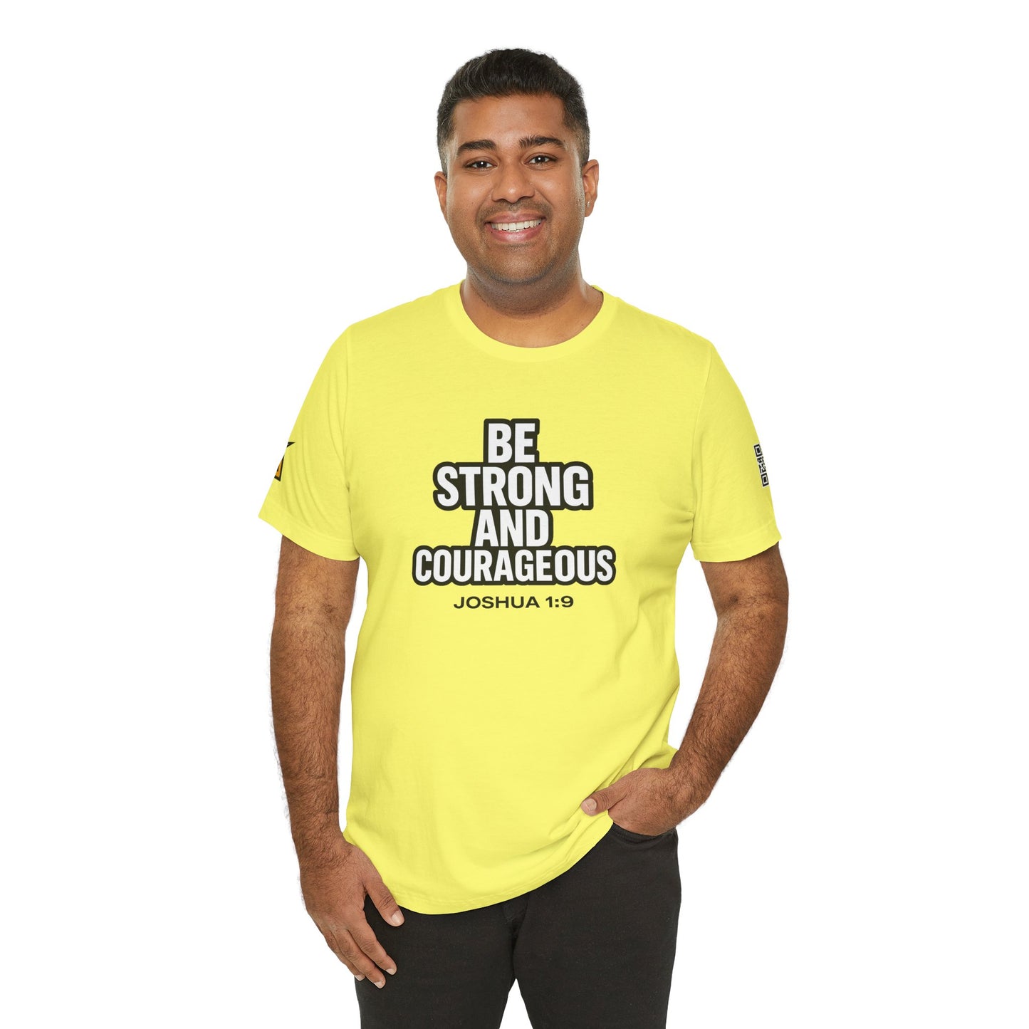 Be Strong and Courageous Graphic T-Shirt | Joshua 1:9 Christian Tee | Faith & Strength Streetwear