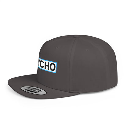PSYCHO Embroidered Snapback Hat | Funny Statement Cap | Bold Streetwear Flat Bill | Conversation Starter Gift