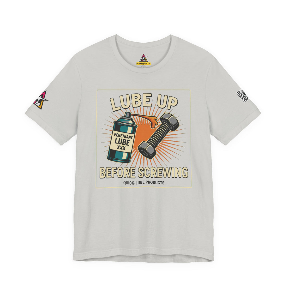 LUBE UP BEFORE SCREWING Graphic T-Shirt | Funny Mechanic Tee | Dirty Garage Humor Shirt | Vintage Automotive Tee
