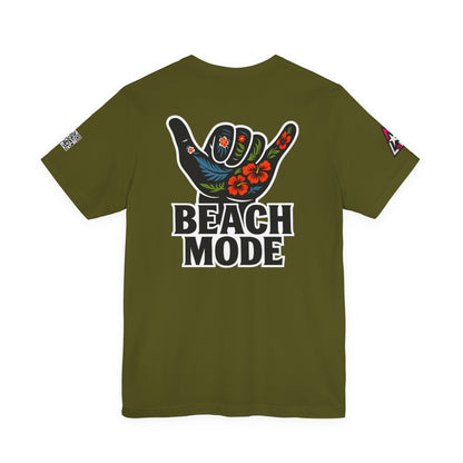 Beach Mode Graphic T-Shirt | Shaka Hand Tropical Tee | Summer Streetwear