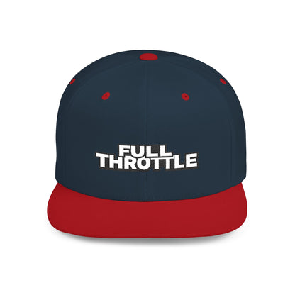 FULL THROTTLE Embroidered Flat Bill Snapback Cap | Bold Motorsport Hat | Streetwear Baseball Cap